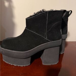 UGG Black Platform Heeled Boots